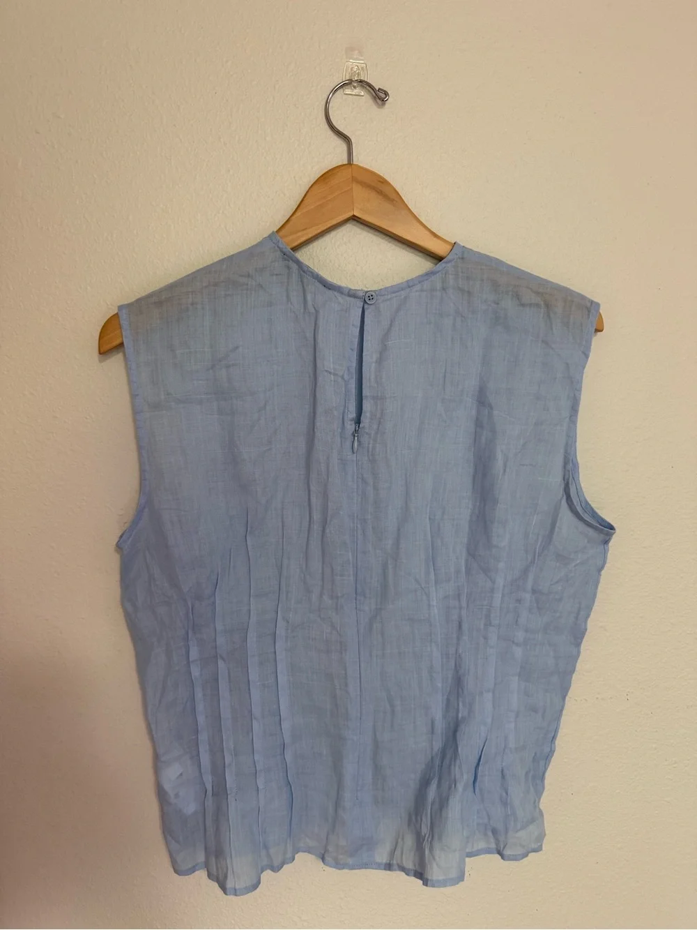 J. Crew Pale Blue Sleeveless Linen Top